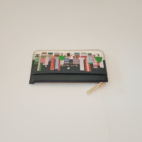 Kate Spade KE696 Other Winter Wonders Large Slim Card Case Holder Multi - Picture 5 of 7